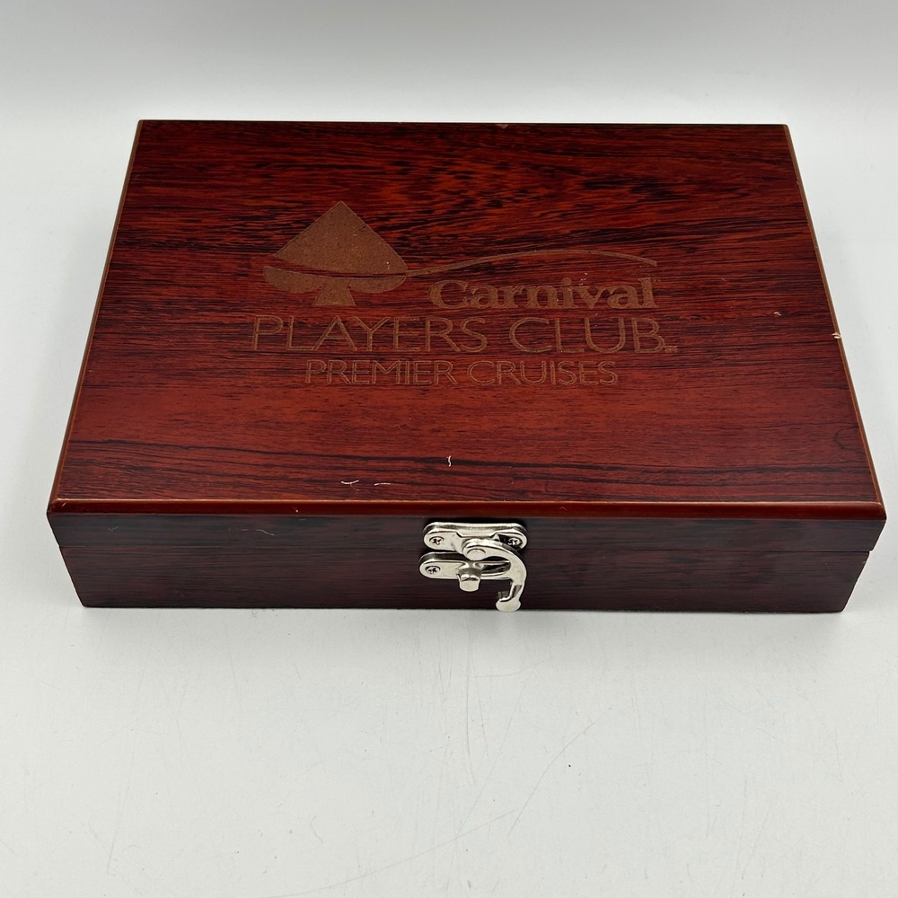 Carnival Wooden Storage Box Brown Players Club Premier Cruises